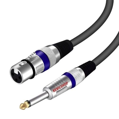 KEBILSHOP Mic Cable 6.35mm Jack Male To XLR 3PIN Female Cord Wire For Microphone/Guitar Cable 5 Meter.Black,1pc pack (5 Meter/16.48 feet) - Image 1