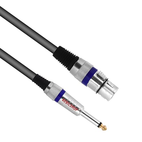 KEBILSHOP Mic Cable 6.35mm Jack Male To XLR 3PIN Female Cord Wire For Microphone/Guitar Cable 5 Meter.Black,1pc pack (5 Meter/16.48 feet) - Image 2