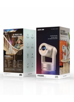جرين ليون جهاز عرض محمول Prisma 4K بشاشة مقاس 120 بوصة / Android / HDMI / USB / WiFi / BT / انعكاس الشاشة لاسلكيًا / جهاز التحكم عن بعد / الدوران / الألعاب / المسرح المنزلي / الأفلام / الأعمال والتعليم - أبيض  - Image 3