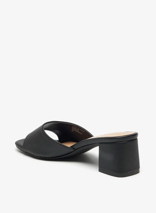 فلورا بيلا من شو إكسبرس Textured Slip-On Sandals with Block Heels