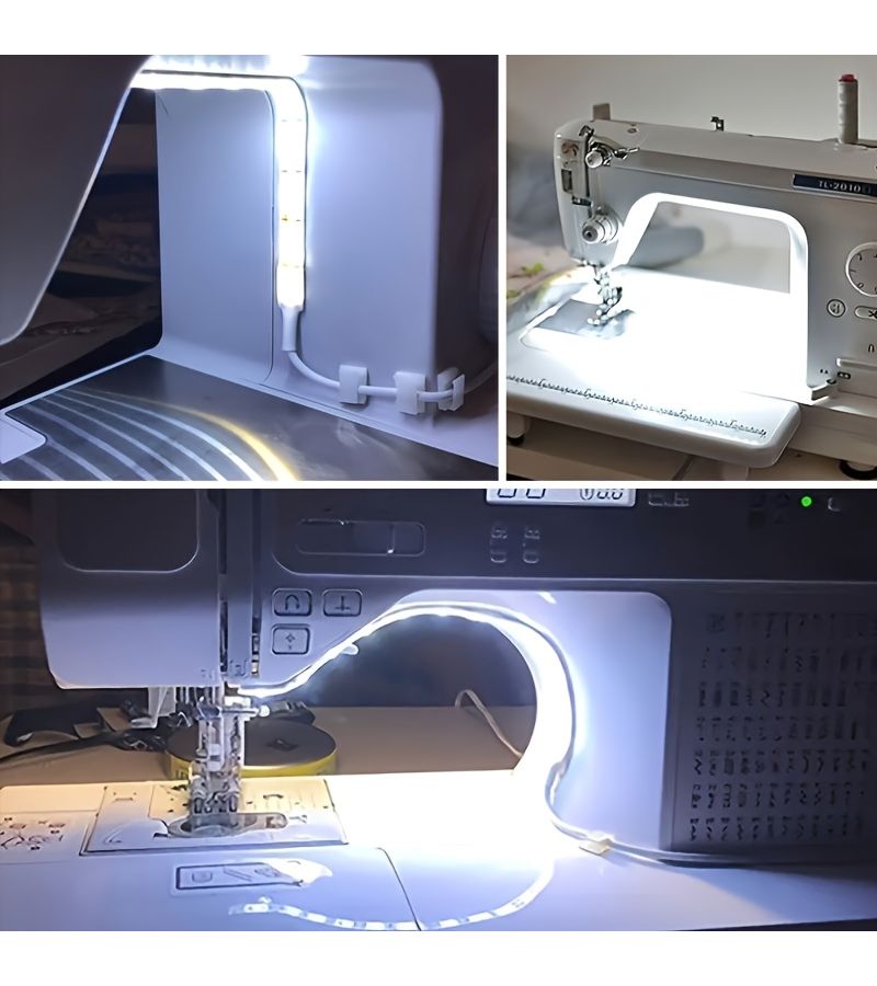0 5M 1 64FT 19 69 Inch LED Light Strip for Sewing Machine With USB Power Supply Switch Button White Light Bright - Image 4