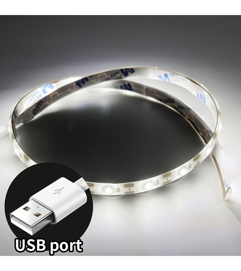 0 5M 1 64FT 19 69 Inch LED Light Strip for Sewing Machine With USB Power Supply Switch Button White Light Bright - Image 5