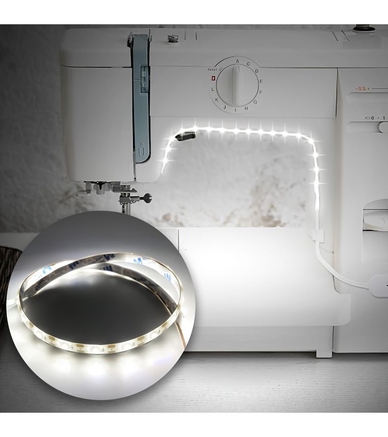 0 5M 1 64FT 19 69 Inch LED Light Strip for Sewing Machine With USB Power Supply Switch Button White Light Bright - Image 1