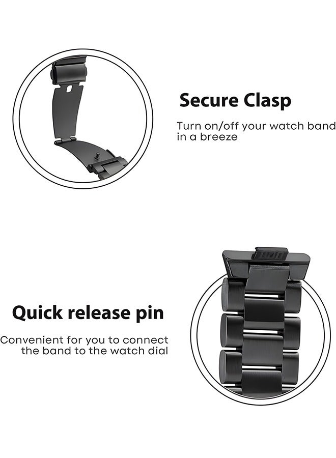 S-Color Straps Compatible with Huawei Watch Fit 3 Strap, Replacement Bands Metal Stainless Steel Business Wristband with Watch Protective Case Cover for Huawei Fit 3 Band Men Women - Image 3