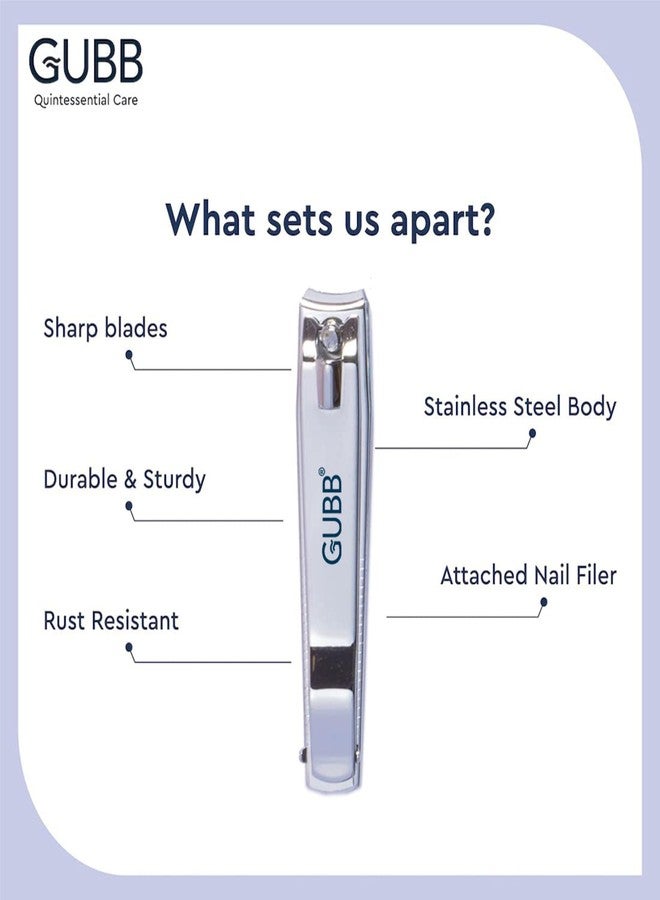 GUBB Toe Nail Clipper For Men & Women | Stainless Steel Nail Cutter Pack of 2 - Image 4