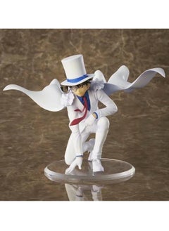 Detective Conan kneeling white dress kneeling anime character collection statue model, white monster thief Kidd PVC model toy decoration collection gifts