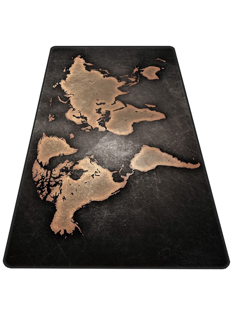 Fabienne - Large Mouse Pad Extended Gaming Mouse Pad 90x40cm Non-Slip Rubber Base World Map Mouse pad Office Desk Mat Desk Pad Smooth Surface for Precision Gaming & Work Black/Bronze - Image 1