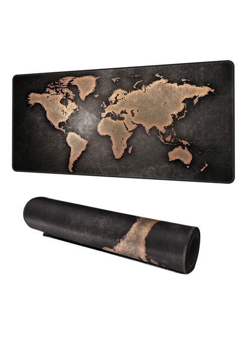 Large Mouse Pad Extended Gaming Mouse Pad 90x40cm Non-Slip Rubber Base World Map Mouse pad Office Desk Mat Desk Pad Smooth Surface for Precision Gaming & Work Black/Bronze