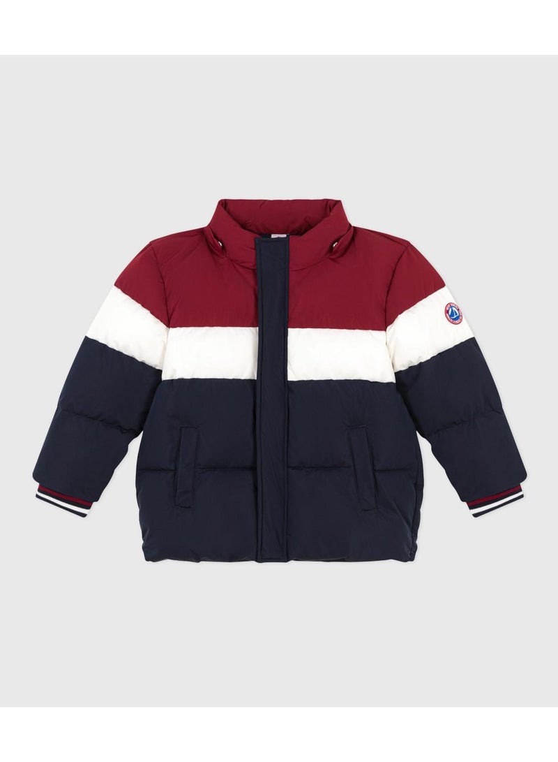 Petit Bateau Children's plain colourblock puffer jacket - Image 1