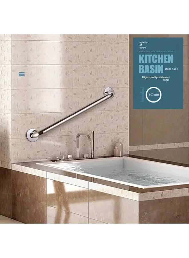 Stainless Steel Bathroom Safety Handrail 19x200mm Non Slip Grip For Elderly Accessible Toilet - Image 2