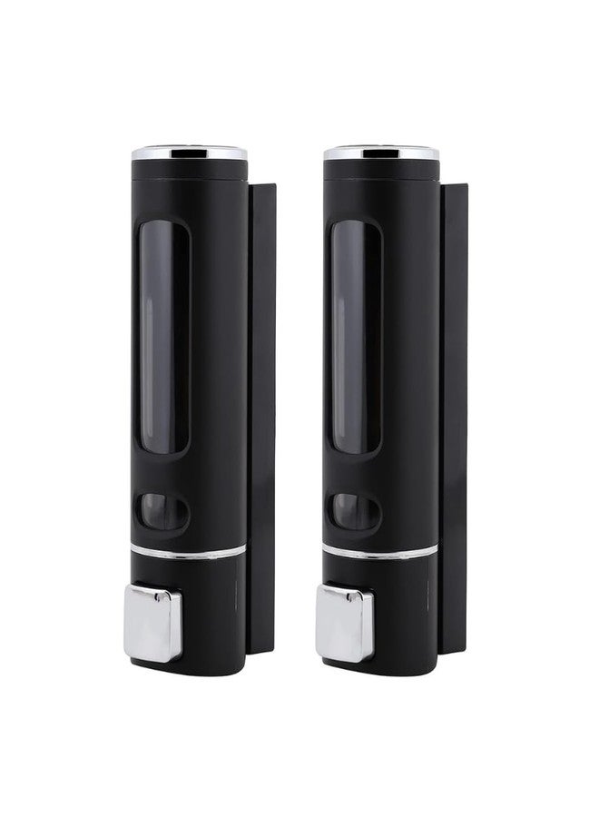 BATHONIX Black Capsule Soap Dispenser ABS Plastic Wall Maunted 400ml (Pack of 2) - Image 1