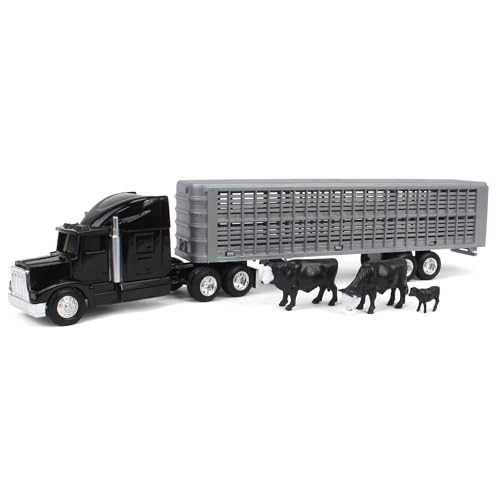 ERTL Tomy Farm Semitruck with Livestock Trailer and Toy Animals 164 Scale Opening Trailer Door Free Rolling Wheels Durable Construction for Indoor and Outdoor Play Ages 3 - Image 1