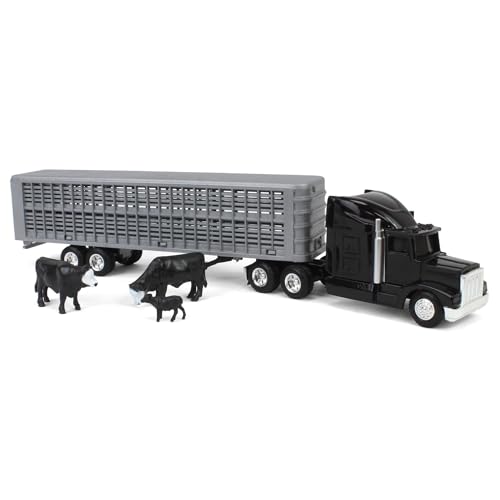 ERTL Tomy Farm Semitruck with Livestock Trailer and Toy Animals 164 Scale Opening Trailer Door Free Rolling Wheels Durable Construction for Indoor and Outdoor Play Ages 3 - Image 5