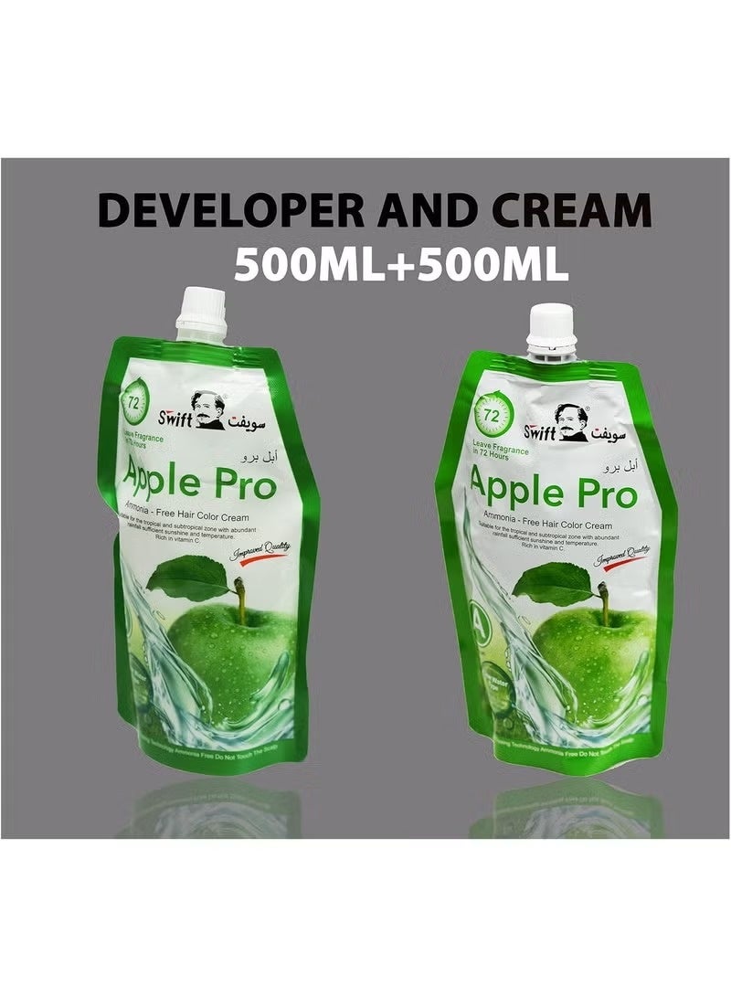 سويفت صبغة شعر أبل برو غراي كوفرج، كريم لون شعر أسود طبيعي 500 مل (أسود طبيعي) - Image 3