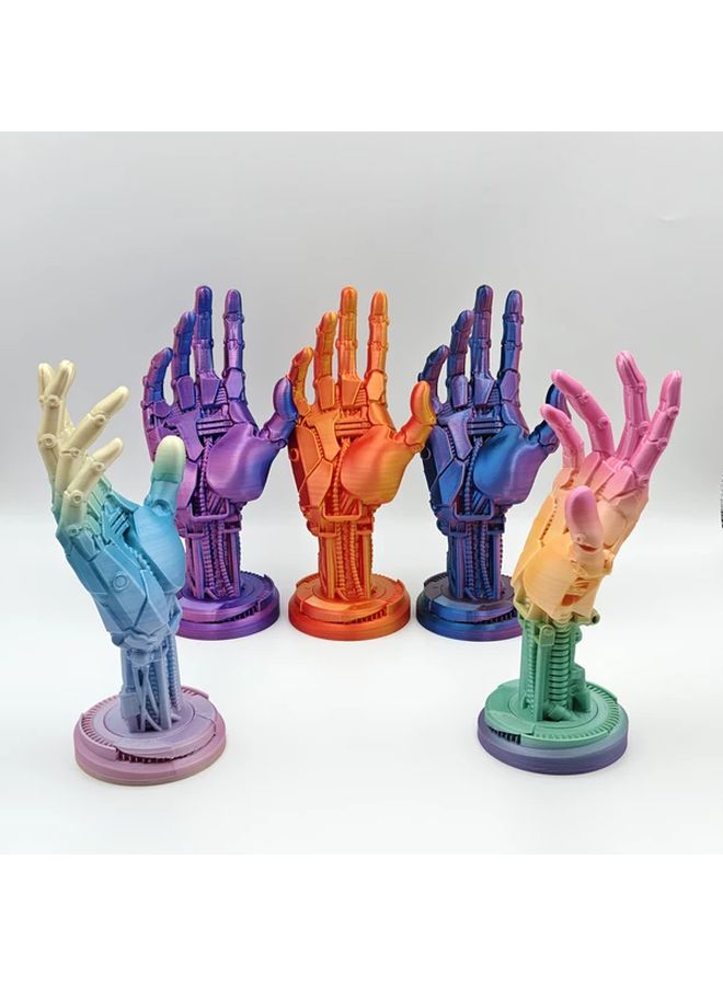 3D Printed Game Controller Holder Cyberpunk Style Desktop Organizer Red Blue Green - Image 2