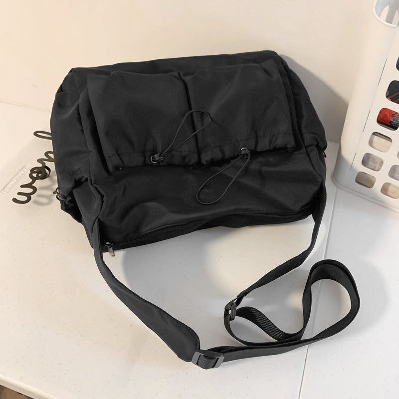 Trendy Japanese-Style Workwear Crossbody Bag For Men, Solid Color Versatile Large-Capacity Casual Simple Shoulder Messenger Bag For Women - Image 1