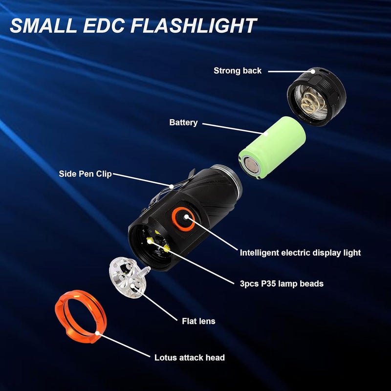 Feelon LED Flashlight 20000 Lumens High Power 5 Modes Rechargeable Torch Light Waterproof and Pocket Flashlight with Clip for Emergency Outdoor Home Camping Hiking - Image 3