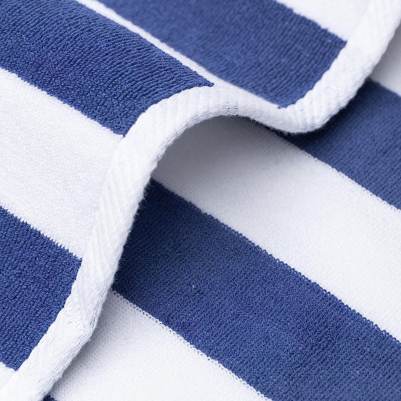 AMZ Large Beach & Pool Towel - 30"x60" Oversized Cabana Stripe, Hotel Quality-Luxuriously Soft, Absorbent & Plush Towel - Image 4