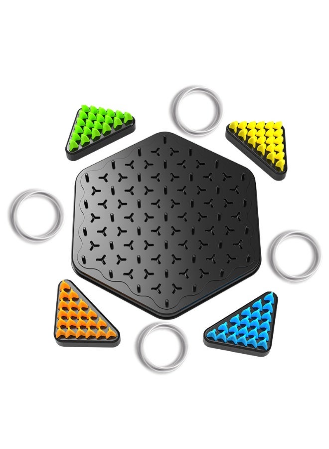 Capstro Triangle Chain Chess Board Game – Geometric Rubber Band Strategy Puzzle for Kids & Family, Logic Thinking & Concentration Training Tabletop Game – Large Size - Image 4