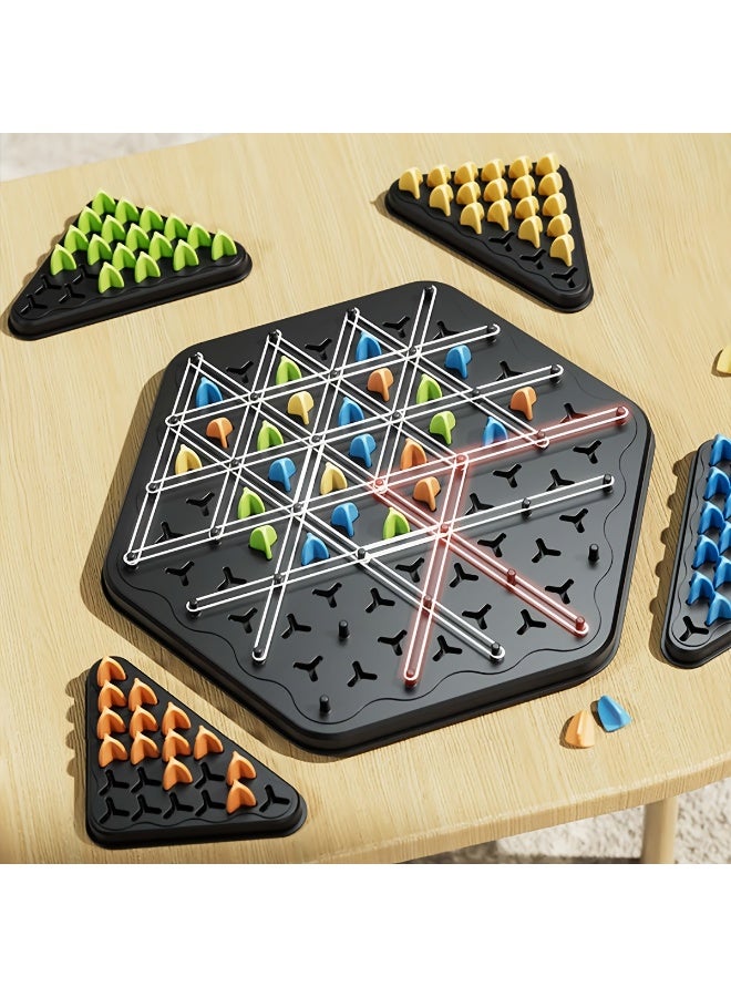 Capstro Triangle Chain Chess Board Game – Geometric Rubber Band Strategy Puzzle for Kids & Family, Logic Thinking & Concentration Training Tabletop Game – Large Size - Image 1