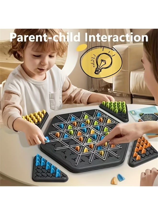 Capstro Triangle Chain Chess Board Game – Geometric Rubber Band Strategy Puzzle for Kids & Family, Logic Thinking & Concentration Training Tabletop Game – Large Size - Image 5