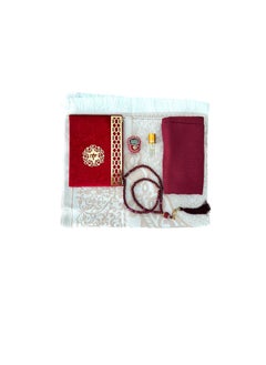Generic Sajadati Deluxe Muslim Prayer Gift Set – Holy Quran, Premium Salah Mat, Head Scarf, Tasbih Beads & Digital Counter, Oud Oil – Elegant Maroon Dark Red Islamic Gift for Ramadan, Eid & Special Occasions  - Image 5
