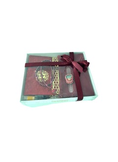 Generic Sajadati Deluxe Muslim Prayer Gift Set – Holy Quran, Premium Salah Mat, Head Scarf, Tasbih Beads & Digital Counter, Oud Oil – Elegant Maroon Dark Red Islamic Gift for Ramadan, Eid & Special Occasions  - Image 2