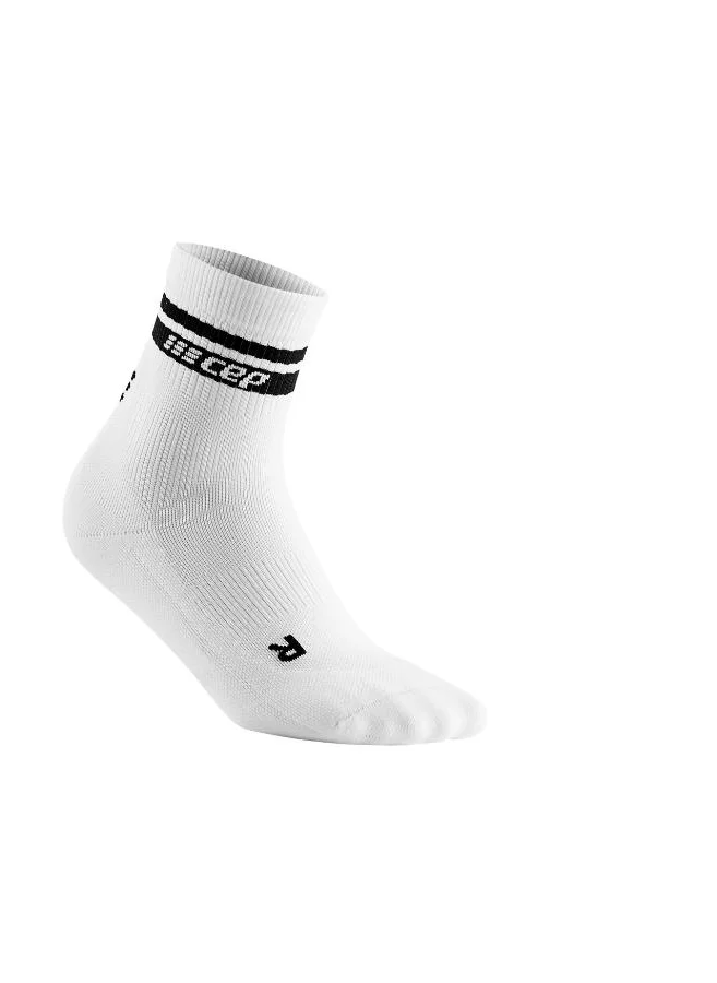 سي إي بي CEP - Classic 80s Compression Socks Mid Cut White/Black Women