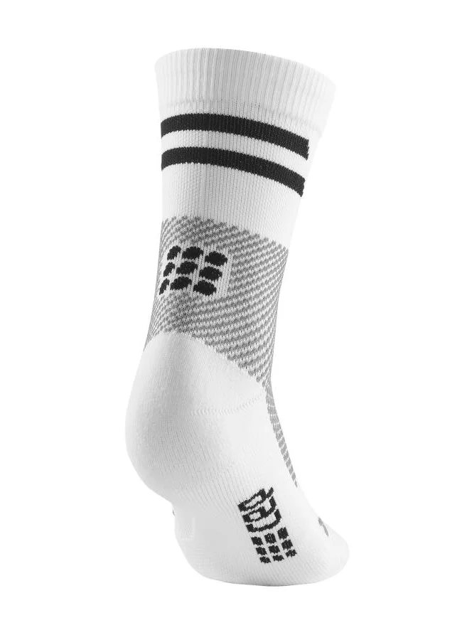 سي إي بي CEP - Classic 80s Compression Socks Mid Cut White/Black Women