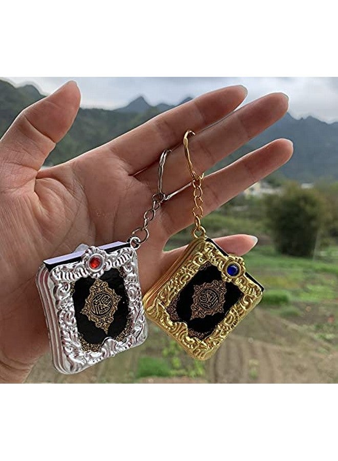 Krisah Plastic Mini Quran Keychain Pack Of 2 Golden & Silver - Image 2