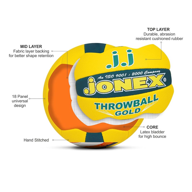 Jonex JJ Throwball Gold for Indoor-Outdoor Training Throwball Size 5 (MYC) - Image 5