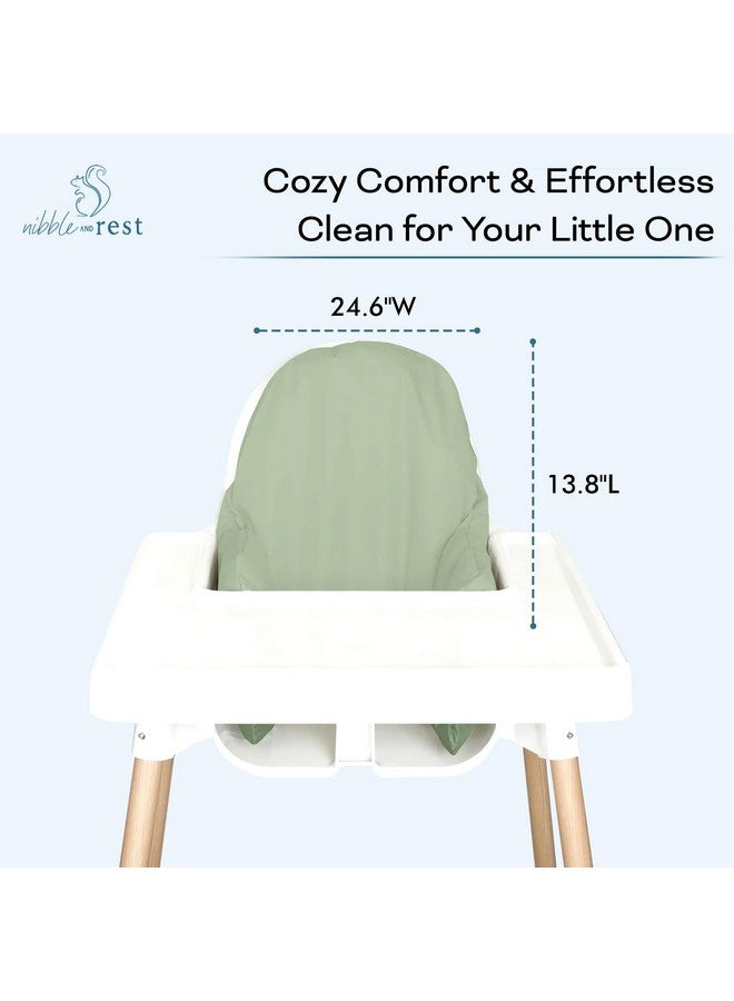 Nibble And Rest Highchair Cushion Cover for Inflatable Cushion, Compatible for IKEA Antilop Highchair, High Chair Accessories, Stain-Proof,Washable & Wipeable Cushion Cover (Cushion NOT Included(Sage) - Image 2