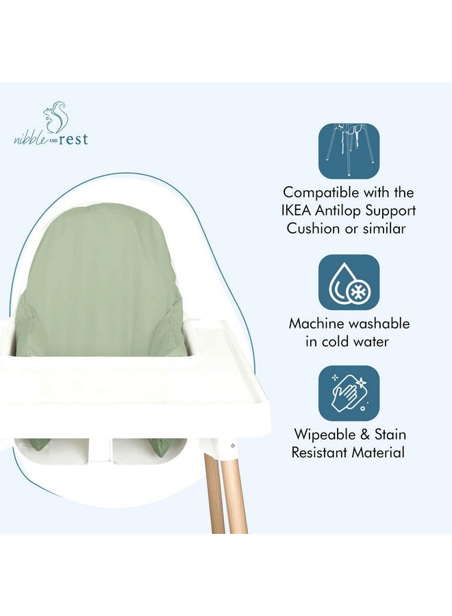 Nibble And Rest Highchair Cushion Cover for Inflatable Cushion, Compatible for IKEA Antilop Highchair, High Chair Accessories, Stain-Proof,Washable & Wipeable Cushion Cover (Cushion NOT Included(Sage) - Image 4