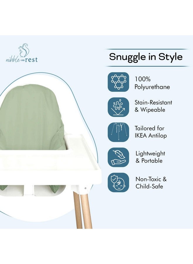 Nibble And Rest Highchair Cushion Cover for Inflatable Cushion, Compatible for IKEA Antilop Highchair, High Chair Accessories, Stain-Proof,Washable & Wipeable Cushion Cover (Cushion NOT Included(Sage) - Image 3