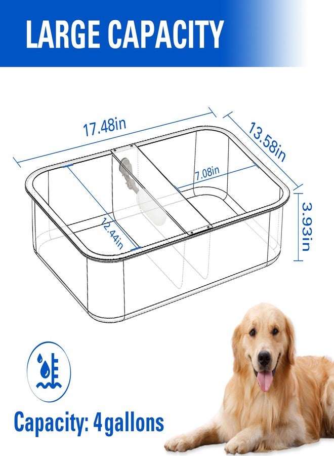 APlayfulBee Automatic Water Dispenser for Dogs Livestock Water Trough 4 Gal Large Size Stainless Steel Waterer Feeder Outdoor Automatic Dog Water Bowl with Float Valve and 6.56 ft Water Hose Kit - Image 2