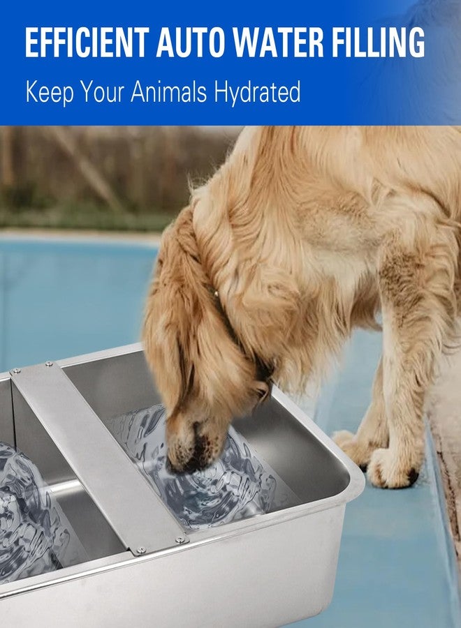 APlayfulBee Automatic Water Dispenser for Dogs Livestock Water Trough 4 Gal Large Size Stainless Steel Waterer Feeder Outdoor Automatic Dog Water Bowl with Float Valve and 6.56 ft Water Hose Kit - Image 5