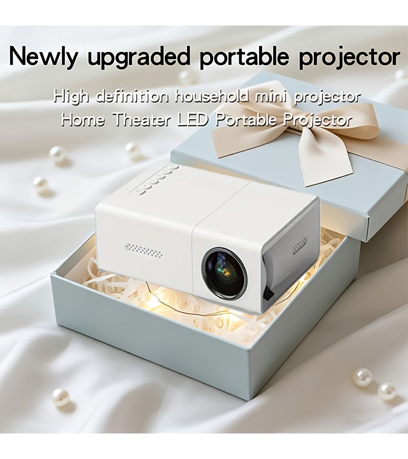 White Portable Mini Projector with LCD Display and Control 240P Supports 1080P Compatible with Laptop Smartphone PC Compact Theater Projector for Movie Gaming Presentations - Image 2