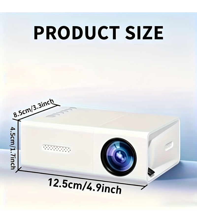 White Portable Mini Projector with LCD Display and Control 240P Supports 1080P Compatible with Laptop Smartphone PC Compact Theater Projector for Movie Gaming Presentations - Image 4