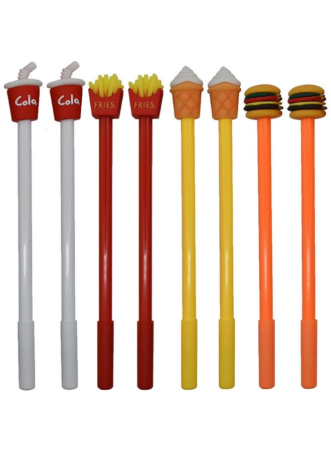 مايداهوي 12 قطعة من أقلام الجل الممتعة للطعام على شكل رسوم كرتونية للهامبرجر والبطاطس المقلية والآيس كريم والكولا والحبر الأسود لتزيين مكتب المدرسة - Image 1