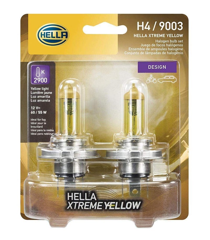 HELLA لمبة هلا H4 YL 12V 60/55W P43T T4.625 صفراء 2Blis - Image 5