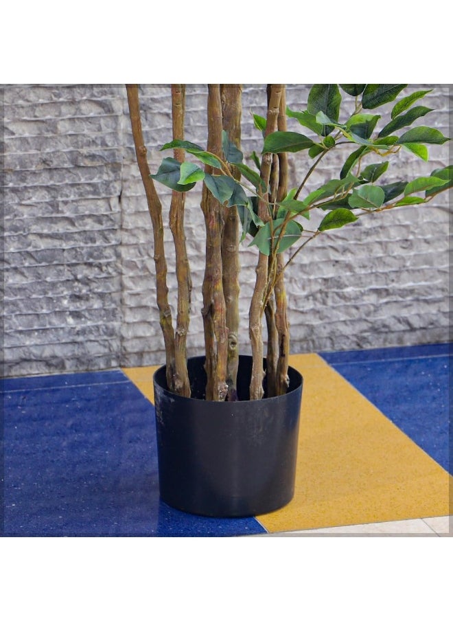 Yatai - YATAI Decor Nearly Natural Artificial Ficus Plant Lush Green Leaves Artificial Plants with Base, Maintenance-Free, UV-Resistant Fake Plants, Durable & Lifelike Indoor Plants for Home (250 Cm) - Image 1