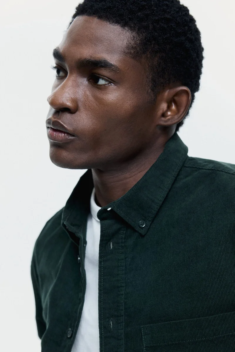 H&M  Regular Fit Corduroy shirt for Men | Best Price UAE