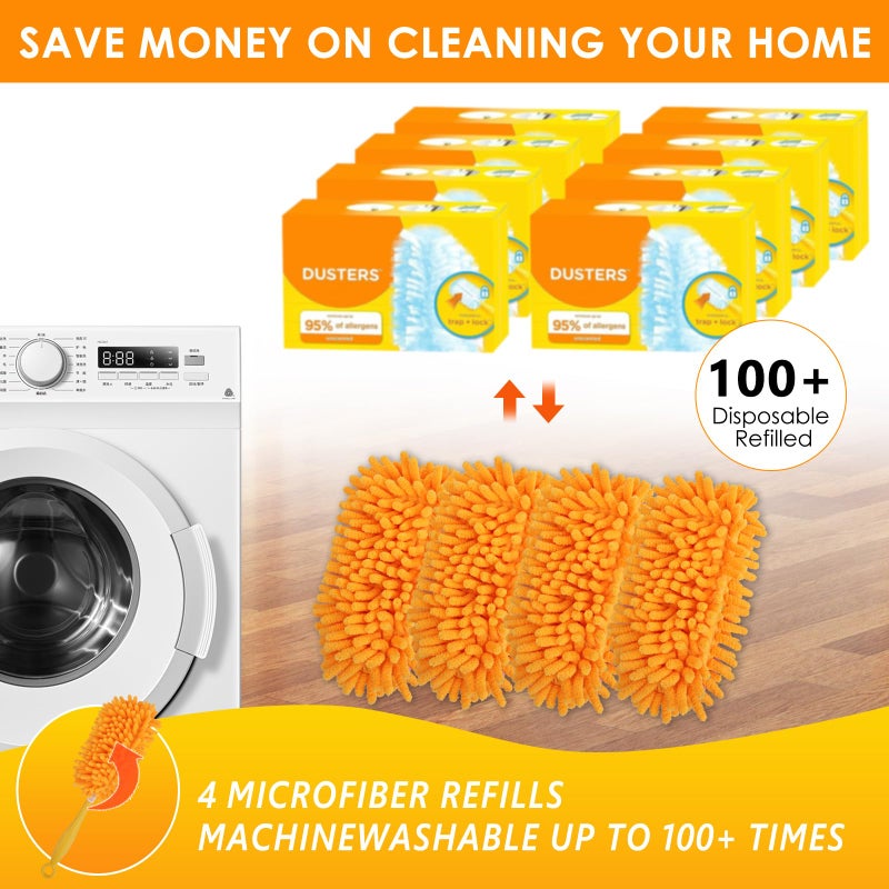Redones Dusters for Swiffer - Reusable Duster Refill Compatible with Swiffer Hand Duster, 360 Heavy Duty Dusters Refills 4 Pack(Handle is Not Included) - Image 5