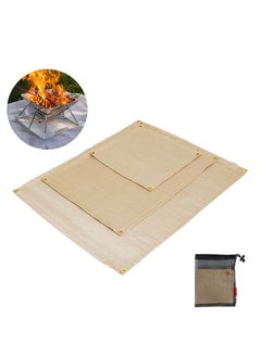 Fire Pit Mat - Fireproof Stove Grill Mats Blanket for Wood Deck Insulation, Camping BBQ Temperature Resistant Rugs Accessories for Outside Indoor Lawn Protection,100*100CM