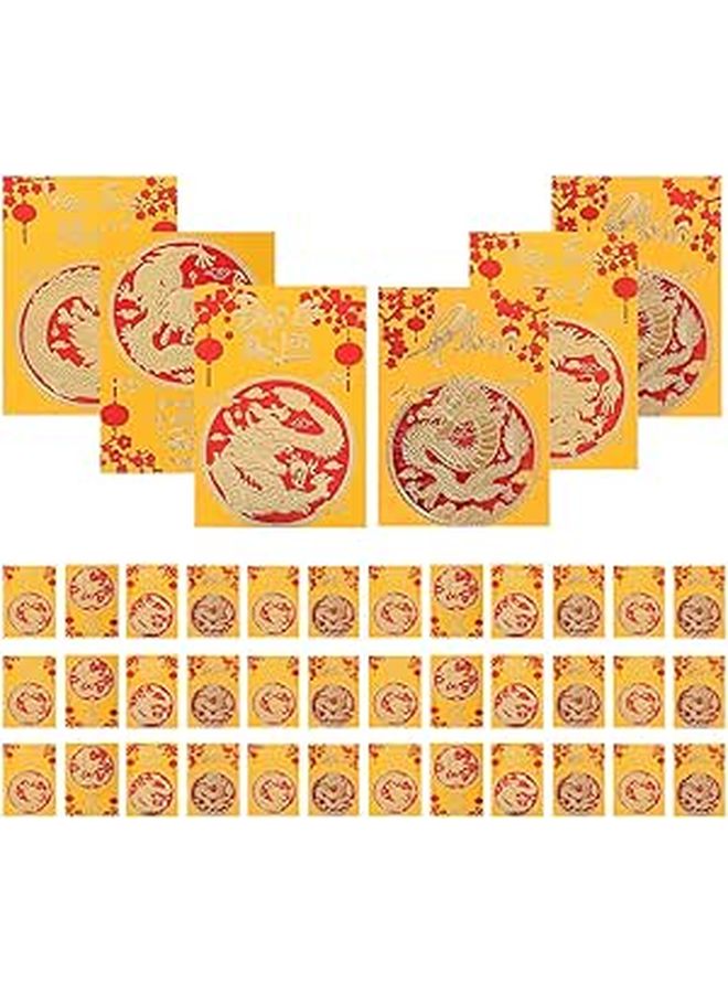 30pcs Chinese Red Envelopes Medium Size Lunar New Year Dragon Money Packets for Spring Festival - Image 1
