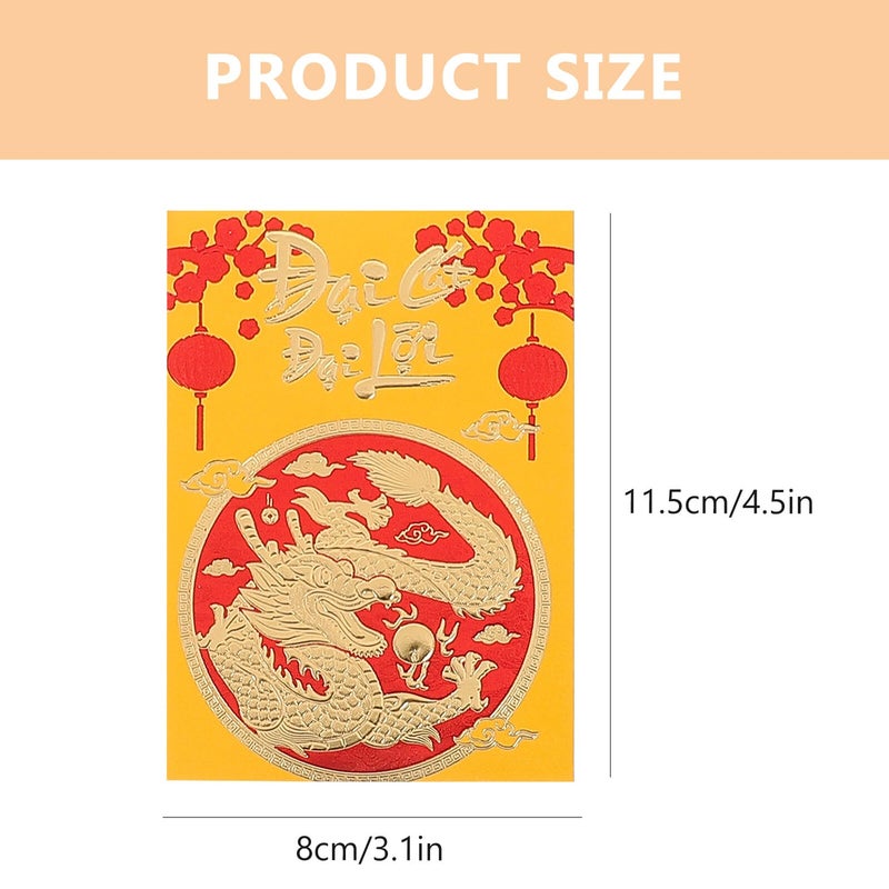 30pcs Chinese Red Envelopes Medium Size Lunar New Year Dragon Money Packets for Spring Festival - Image 3