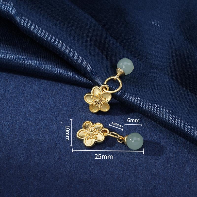 Jade Green Fu Pendant Charm Pearl Bracelet Earring DIY Sakura 