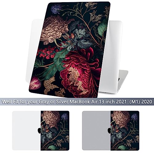 Batianda Design Case for M1 MacBook Air 13 Inch Model A2337 A2179 A1932 2021 2020 2019 Release3D Stylish Designed Hard Shell with Keyboard Cover Screen Protector Vintage Flower - Image 3