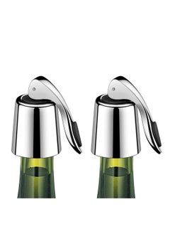 KASTWAVE 2 PACK Stainless Steel Bottle Stopper Expanding Beverage Bottle Stopper Reusable Bottle Saver Bottle Sealer Keeps Drink Fresh  - Image 1