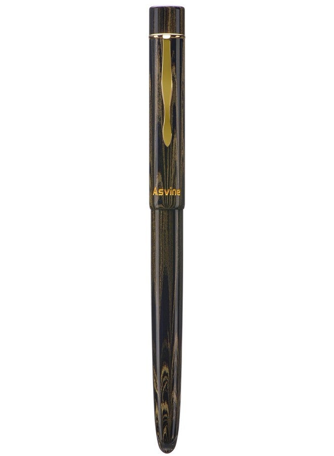 Asvine C2000 Germany Cumberland Ebonite Fountain Pen #8 Medium Nib, Large Handcraft Pen with Converter Pen Box Collection Set- Brown - Image 2